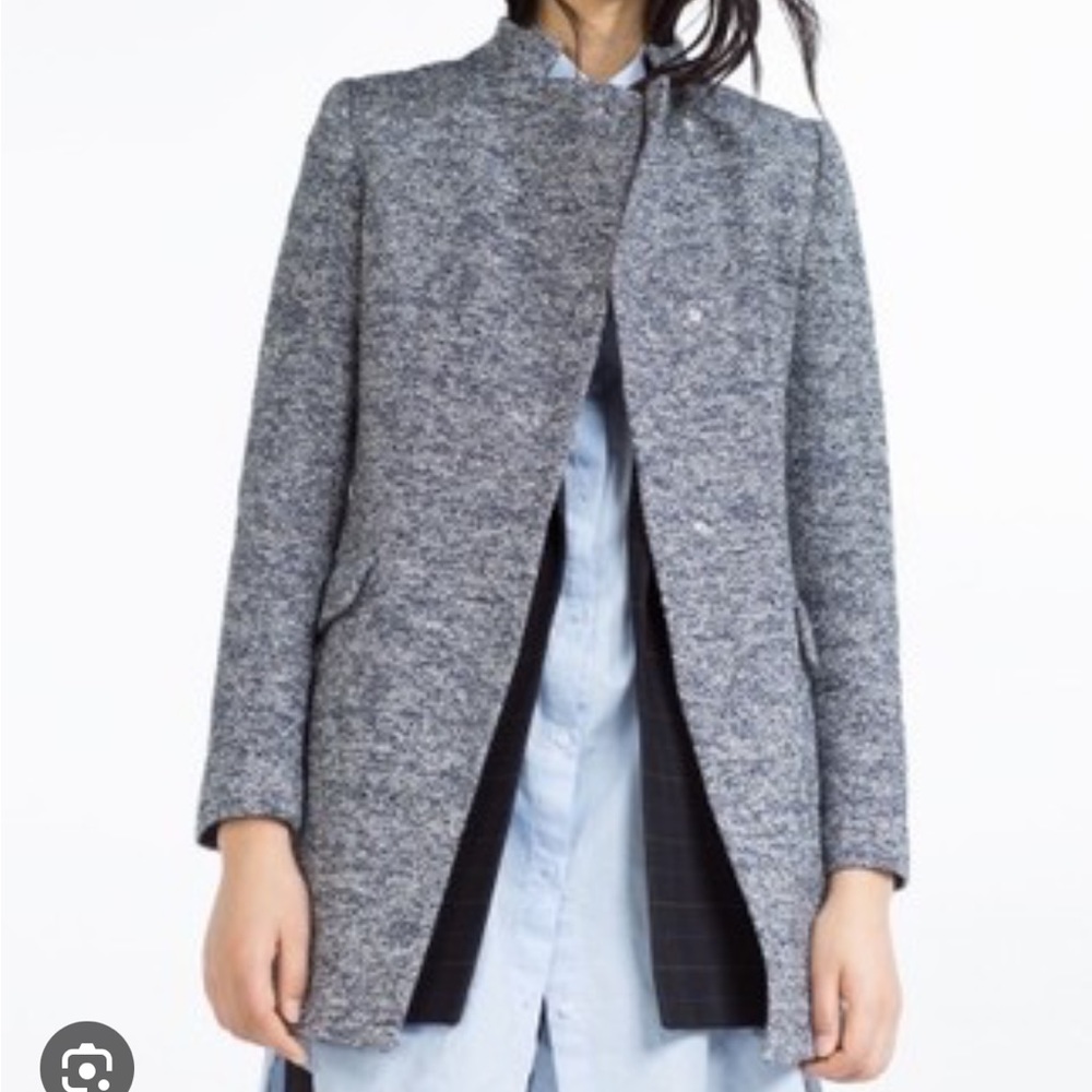 ZARA blue asymmetric coat size S